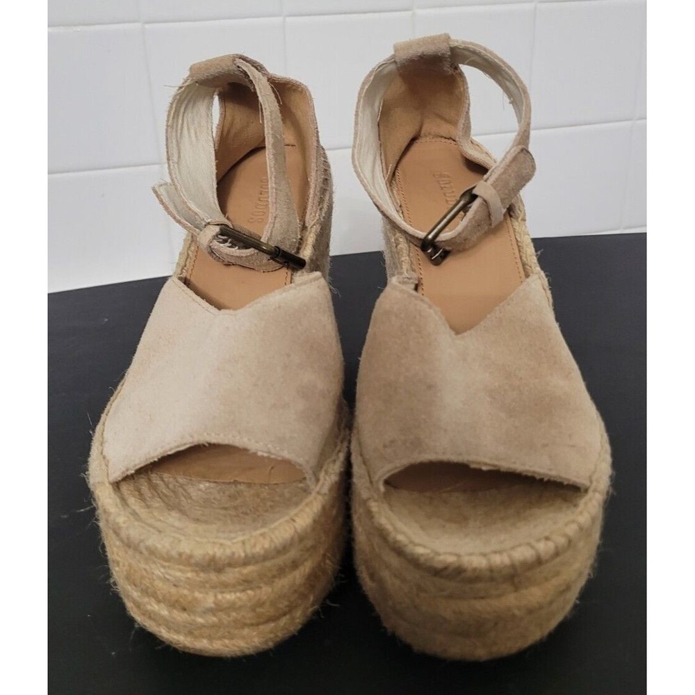 Soludos Positano Suede Platform Wedge Sandal Women's Size 7.5